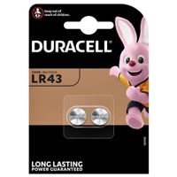Duracell Knoopcelbatterij LR43 Alkaline 2 Stuks Duracell Knoopcelbatterij LR43 Alkaline 2 Stuks
