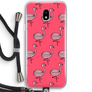 Flamingo: Samsung Galaxy J3 (2017) Transparant Hoesje met koord