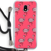 Flamingo: Samsung Galaxy J3 (2017) Transparant Hoesje met koord