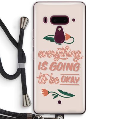 Optimistic flower girl: HTC U12+ Transparant Hoesje met koord