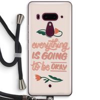 Optimistic flower girl: HTC U12+ Transparant Hoesje met koord