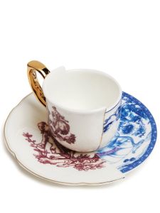 Seletti tasse à café Hybrid Eufemia avec soucoupe - Blanc