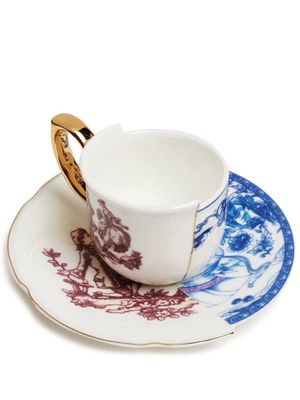 Seletti tasse à café Hybrid Eufemia avec soucoupe - Blanc