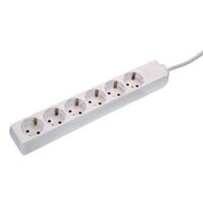 Schwabe Stekkerdoos zwart 6 x randaarde 3m kabel