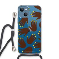 Hands dark: iPhone 13 Transparant Hoesje met koord