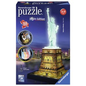 Ravensburger 3D puzzel Statue of Liberty night edition - 108 stukjes