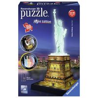 Ravensburger 3D puzzel Statue of Liberty night edition - 108 stukjes - thumbnail