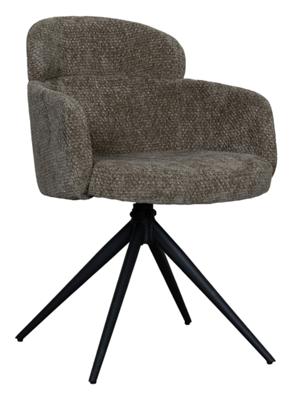 LABEL51 Draaibare Eetkamerstoel 'Levi' Elite stof, kleur Hunter