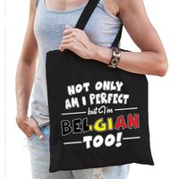 Not only perfect Belgian / Belgie cadeau tas zwart voor dames