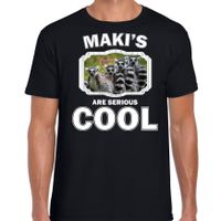T-shirt makis are serious cool zwart heren - maki apen/ maki familie shirt 2XL  -