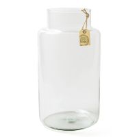 Transparante melkbus vaas/vazen van eco glas 19 x 35 cm - thumbnail