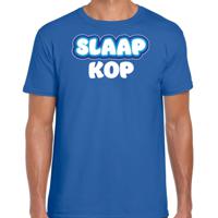 Verkleed T-shirt voor heren - slaapkop - blauw - carnaval/foute party - thumbnail