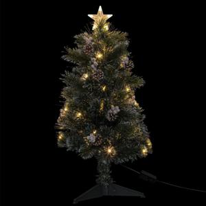 Micro fiber kunst kerstboom -H90 cm - met decoratie en verlichting - kunstboom