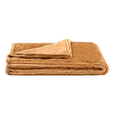 Leen Bakker - Plaid Anouk - Caramel - 150x220 Cm - Polyester - Bruin