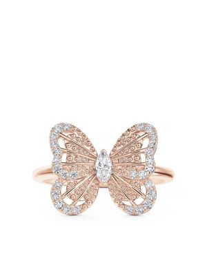 De Beers Jewellers bague Portrait of Nature Butterfly en or rose18ct pavée de diamants