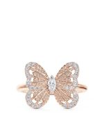 DE BEERS bague Portrait of Nature Butterfly en or rose18ct pavée de diamants