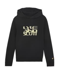 Lyle & Scott winter hoodie jongens - Jet zwart - Formation Blur Graphic