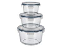 SILVERCREST Set van 3 glazen vershoudbakjes (Rond)