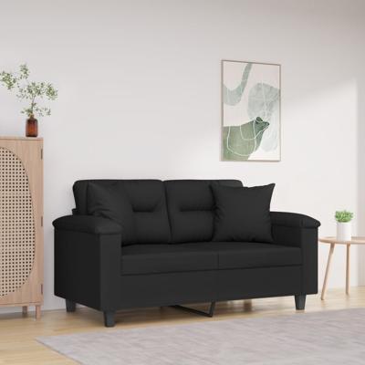 VidaXL Sierkussens 2 st 40x40 cm microvezelstof zwart