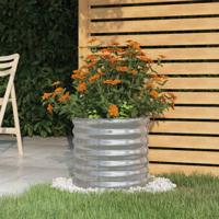 Plantenbak 40x40x36 cm gegalvaniseerd staal zilverkleurig