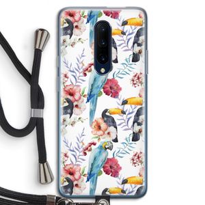 Bloemen tukan: OnePlus 7 Pro Transparant Hoesje met koord
