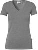 Hakro 172 Women's V-neck shirt Stretch - Mottled Grey - 2XL