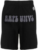 AAPE BY *A BATHING APE® short de sport en coton à logo brodé - Noir