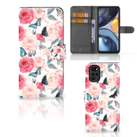 Motorola Moto G22 Hoesje Butterfly Roses - thumbnail