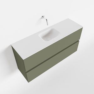 Toiletmeubel Mondiaz Ada | 100 cm | Meubelkleur Army | Lex wastafel Talc Midden | Zonder kraangat