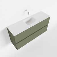 Toiletmeubel Mondiaz Ada | 100 cm | Meubelkleur Army | Lex wastafel Talc Midden | Zonder kraangat
