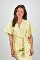 Sea Me Happy blouse Rex Shiny Tafta pudding yellow