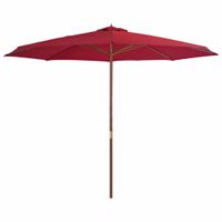 VidaXL Parasol met houten paal 350 cm bordeauxrood