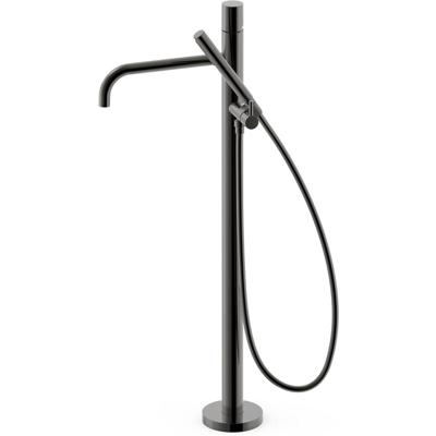 Vrijstaande badkraan Tres Study Exclusive | Hoogte uitloop 67.4 cm | Draaibare uitloop | Mengkraan | Rond | Zwart metallic
