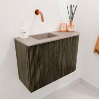 Toiletmeubel Mondiaz Joya Dlux | 61.6 cm | Meubelkleur Shadow | Faye wastafel Saba Wasbak Links | Zonder kraangat(en)