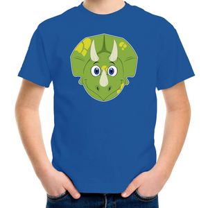 Cartoon dino t-shirt blauw voor jongens en meisjes - Cartoon dieren t-shirts kinderen