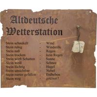 Wanddecoratie Oud-Duits weerstation (b x d) 70 cm x 80 cm Plaatstaal Bruin