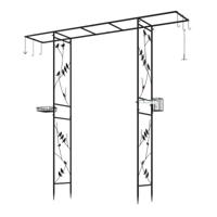 213 cm Tuinpaviljoen Voederstation Stevige Tuinboog Met Waterbak Gaasbakje Vetdispenser En Ophangset Metalen Boog