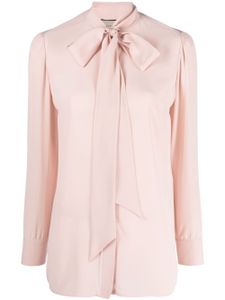 Gucci self tie-neck silk blouse - Rose