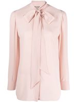 Gucci self tie-neck silk blouse - Rose - thumbnail