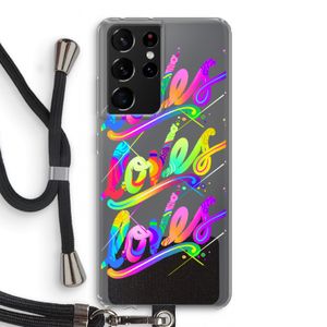 Loves: Samsung Galaxy S21 Ultra Transparant Hoesje met koord