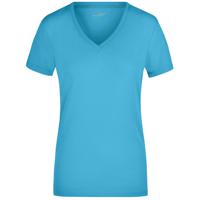 James & Nicholson t-shirt v-hals - dames - turquoise blauw - stretch