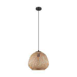 EGLO DEMBLEBY hangende plafondverlichting E27 40 W Zwart, Hout