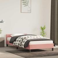 Bedframe met hoofdeinde zonder matras 90x200 cm fluweel roze