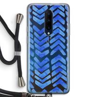 Blauwe pijlen: OnePlus 7 Pro Transparant Hoesje met koord