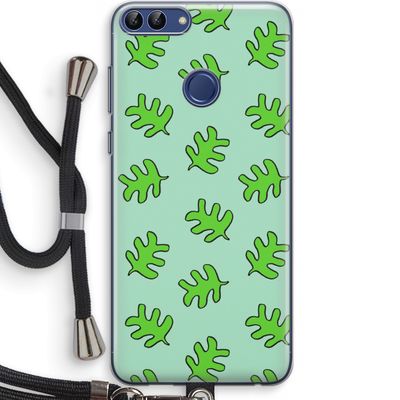 Groene blaadjes: Huawei P Smart (2018) Transparant Hoesje met koord