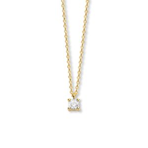Ketting Geboortesteen April Zirconia wit geelgoud 40 - 42 - 44 cm