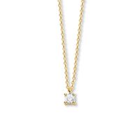 Ketting Geboortesteen April Zirconia wit geelgoud 40 - 42 - 44 cm
