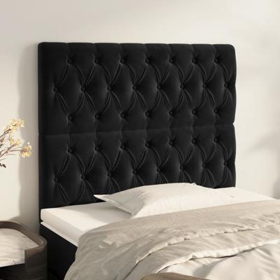 Hoofdborden 2 st 90x7x78/88 cm fluweel zwart