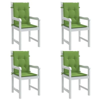 VidaXL Stoelkussens 4 st lage rug 100x50x4 cm stof gemêleerd groen