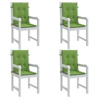 VidaXL Stoelkussens 4 st lage rug 100x50x4 cm stof gemêleerd groen